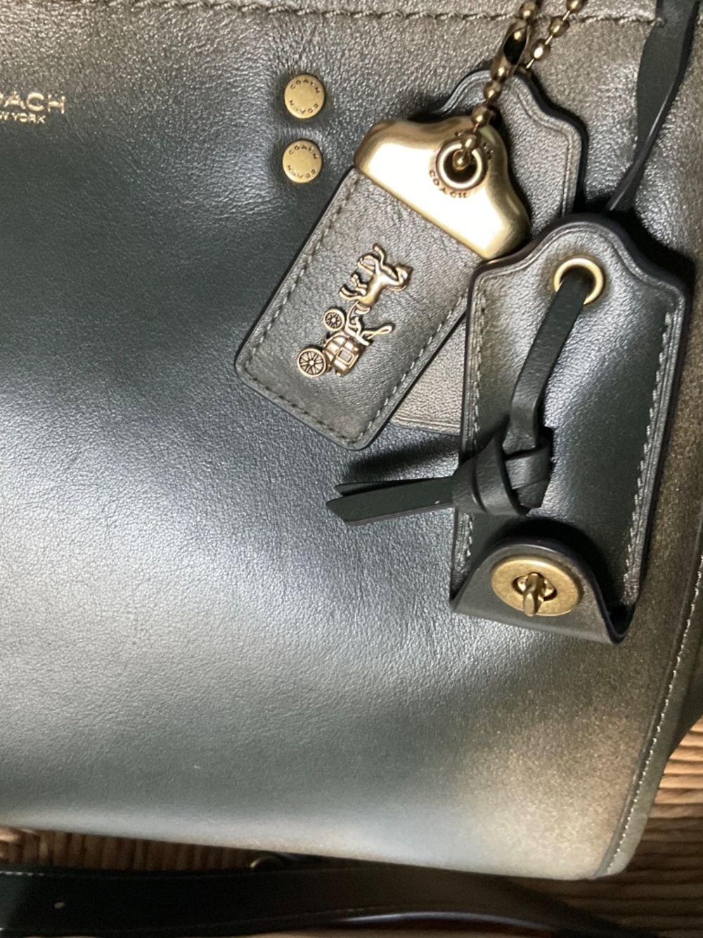 Coach Rogue 31 Loved Leather Green - Picture 7 of 8